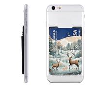 Porte-cartes Merry Christmas Happy Card pour étui de téléphone, étui en cuir PU, autocollant, pour carte d'identité, carte de crédit, convient à l'arrière de la plupart des smartphones