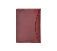 Porte-Cartes, Mini Compact Affaire Portefeuille de Poche for Les Femmes Hommes, Multifonction Simple Rétro Cuir Titulaire de la Carte de crédit(Rouge)