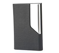 Porte-Cartes Minimaliste, étui pour Cartes de Visite en Métal Mince, Portefeuille de Cartes de Visite de Poche pour Hommes et Femmes, Argent et Noir