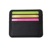 Porte-cartes moderne en cuir synthétique compact pour garder vos cartes en toute sécurité pour le travail essentiel ou un usage quotidien, Noir , Beauté de masse
