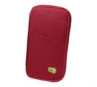 Porte-cartes multi-usages, pour passeport, organiseur de voyage, porte-documents unisexe pour cartes de ticket, carte d'identité, accessoires de voyage pour passeport (vin rouge)