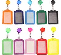 Porte-cartes Multicolores Titulaire de Carte, rétractables, badge Carte de travail En plastique Porte-badge Titulaire de La Carte D'identité Porte-badge,Porte-cartes d'identité vertical, 10Pcs…