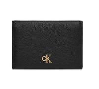 Calvin Klein Porte-Carte Femme Monogram Flap en Cuir, Noir (Black), Taille Unique
