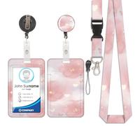 Porte-cartes papillon, badge d'identification, cordon détachable avec clip rétractable, utilisable pour porte-clés, carte de visite, carte de porte, carte d'identité