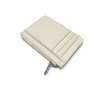 Porte-Cartes personnalisé avec nom, Porte-Monnaie en Cuir à Fermeture éclair, Portefeuille d'affaires décontracté(L-Beige)