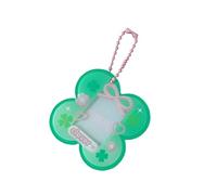 Porte-cartes photo en acrylique Lucky Clovers - Style coréen - Étui de protection porte-clés pour photos d'idole de 2,5 cm, Herbe à quatre feuilles, taille unique