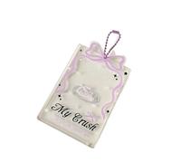 Porte-cartes photo en acrylique transparent de 7,6 cm avec chaîne de perles et pochettes de protection en acrylique résistant à l'eau