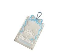 Porte-cartes photo en acrylique transparent de 7,6 cm avec chaîne de perles - Résistant à l'eau - Protection de cartes