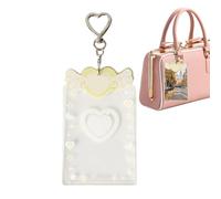 Porte-cartes photo - Porte-cartes en acrylique mignon pour étudiant | Porte-badge d'identité avec porte-clés | Pochettes de protection pour photo | Étui pour carte photo pour carte de bus étudiant