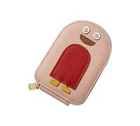 Porte-cartes Pingouin Portable Mini Portefeuille Mince Multi-Slots Cartes De Crédit Sac Carte Sac Portefeuille Portefeuille Cuir Accordéon Mignon PU, rose, 4.88*3.22*1.18 inches