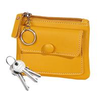 Porte-cartes, Portefeuille court pour femme avec fermeture éclair, étui pour cartes de couleur unie, porte-monnaie, poche à clés, petit étui pour cartes en PU avec poche avant, porte-monnaie tendance