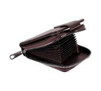 Porte-cartes pour Cartes Sim et Identité, en PU Portefeuille Compact | Format Gain de Place, Surface Lisse, Teinte Café Classique, Rangement Pratique pour Contrôle Aéroportuaire et Travail
