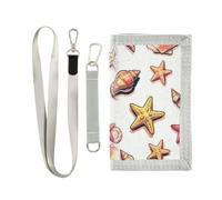 Porte-cartes pour enfants avec lanière et coquillages de plage
