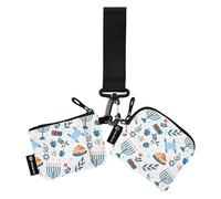 Porte-cartes pour femmes Porte-cartes de remplacement Porte-monnaie minimaliste Porte-monnaie avec porte-clés pour femmes filles 2 pièces, Vacances juives légères de Hanoukka, 4.13"(L) x 3.5"(W),