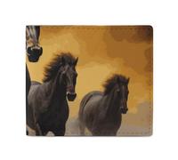 Porte-cartes pour homme - Motif chevaux noirs - Pour un usage quotidien et se glisse facilement dans n'importe quelle poche - Style - Taille unique, Style :, Taille unique