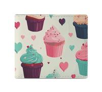 Porte-cartes pour homme - Motif cupcakes et cœurs - Pour un usage quotidien - Se glisse facilement dans n'importe quelle poche - Style - Taille unique, Style :, Taille unique