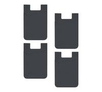 Porte-cartes pour téléphone - Le dernier portefeuille adhésif universel 4X à l'arrière pour cartes, solution de fixation de poignée pour smartphone avec poche adhésive, noir, Voir la description, Voir