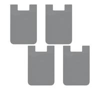 Porte-cartes pour téléphone - Le dernier portefeuille adhésif universel 4X à l'arrière pour cartes, solution de fixation de poignée pour smartphone avec poche adhésive, Gris clair, Voir la description