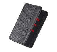 Porte-cartes pour téléphone portable - 4,0 pouces - Accessoire en cuir PU - Magnétiquement adhésif - Organiseur de cartes fin + multi-angle pour une utilisation quotidienne sur smartphone, Noir
