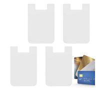Porte-cartes pour téléphone portable à coller - 5,6 x 8,6 cm, silicone noir, 4 portefeuilles autocollants à l'arrière, carte de crédit sécurisée, argent liquide, rangement pour carte d'identité