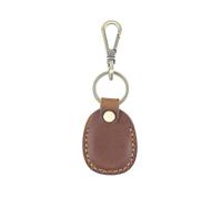 Porte-cartes pratique et robuste en cuir PU - Design élégant en forme de goutte - Accessoire pour bureau, école et appartement, marron, Size 12.5x4.5cm/4.92x1.77inch