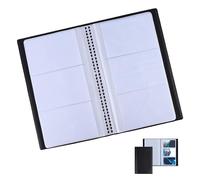 Porte-cartes professionnel en PU noir avec 40 pages double face pour entreprises, vendeurs et bureaux