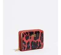 Porte-cartes rabat texturé pailleté Leopard rouge coquelicot UN