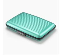 ÖGON -DESIGNS- Porte-Cartes en Aluminium avec Fermoir en métal, Protection RFID Contre la fraude et la démagnétisation, Portefeuille Compact, modèle Smart Case Stockholm (Aluminium Turquoise)