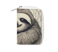 Porte-cartes tendance en cuir imprimé paresseux My Spirit - Grande capacité - Petit et pratique - Se glisse facilement dans les poches, sacs à main, sacs à dos, etc. Répond à vos besoins de rangement