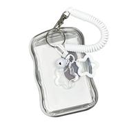 Porte-cartes transparent avec cordon à ressort résistant à l'eau pour cartes de crédit Business Bus Star Sleeve, blanc