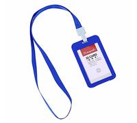 Porte Cartes Vertical,iSpchen Double Face Porte-Badges Clearbox badge d'identification badge porte nom avce Courroie de Cou de Lanière cartes transparent en Plastique Gens D'affaires,Etudiants