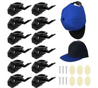 Porte Casquette, 16 Pièces Adhésifs Porte Chapeau Mural, Supports de Casquette Muraux, Idéal pour Casquettes Chapeaux Bonnets et Accessoires (Noir)