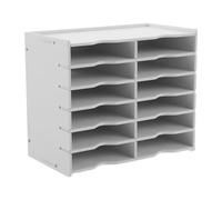 Porte-cassette Rétro Vertical à 12 Compartiments en Plastique Blanc | Rangement Transparent à Structure Ouverte, pour Cassettes Audio et Collection Musicale, Bureau Studio
