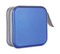 Porte-CD, étui portefeuille pour DVD, classeur DVD, sac de rangement en plastique rigide, capacité de 40 cm, bleu CD