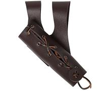 Porte-ceinture médiéval en cuir avec poignards grenouille pour chevalier, guerrier, pirate, Fourreau marron, Taille unique, Beauté de masse