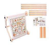 Porte-Cercle à Broder - Cadre à Broderie,Présentoir Portable En Bois Ajustable Pour Broderie Tapisserie Punch Needle Motifs Activités Créatives