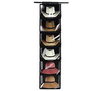 Porte-chapeaux de cowboy pour placards, organiseur à 6 étagères, tissu tissé et maille, porte-chapeaux occidentaux à suspendre pour chapeaux à large bord, grand support de rangement pour chapeaux,