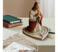 Porte-chapelet de la Vierge Marie, élégant chapelet de prière de la Vierge Marie - Cadeau religieux - Statue souvenir de la Vierge Marie - Support de chapelet de Jésus - Présentoir à bijoux pour