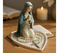 Porte-chapelet de la Vierge Marie, élégant chapelet de prière Notre-Dame, cadeau religieux, support de bijoux de la Vierge Marie, décoration d'intérieur chrétienne, cadeau catholique pour la maison