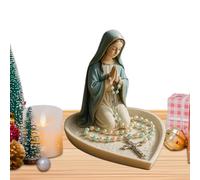 Porte-chapelet De La Vierge Marie | Élégant Coffret À Chapelet De Prière Notre-Dame | Porte-chapelet Religieux En Résine Avec Jésus | Cadeau Religieux, Décoration D'intérieur,pour Chambre,salon,bureau