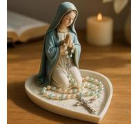 Porte-chapelet de la Vierge Marie, support de chapelet de Jésus, élégant chapelet de prière Notre-Dame, décoration d'intérieur chrétienne, support de bijoux de la Vierge Marie, cadeau catholique