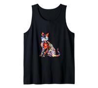 Porte-Chat à Motif Floral Japonais Chat Origami Kawaii Débardeur