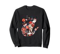 Porte-Chat à Motif Floral Japonais Chat Origami Kawaii Sweatshirt