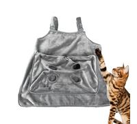 Porte-Chat Ventral, Sac en Polaire Corail avec Poche Ajustable, Pochette Transport Chat Polaire Corail, pour Chiot Races Petites et Moyennes Toilettage et Soins des Griffes