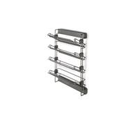 Emuca - Porte-Chaussures latéral Coulissant pour placards et Dressing Quartz, Droite, Acier, Titane