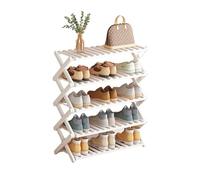 Porte-chaussures pliable en bambou à plusieurs niveaux pour l'entrée et le rangement de la maison, étagère à chaussures intérieure étroite, pas de montage, 5 niveaux (50 cm)