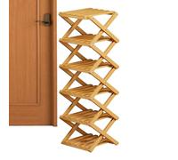 Porte-Chaussures Pour Entrée - 6 Niveaux Pliable À Gain De Place En Bois | Grand Rangement Et Organisateur Pour Chaussures Et Bottes | Pour Entrée Couloir Placard Salon Chambre Baskets Pantoufles Sand