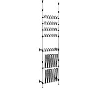 vidaXL Étagère à chaussures télescopique G – barres aluminium – Argenté et noir