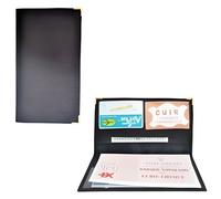 Porte-chéquier - Cuir - Noir - 1 chéquier - 2 cartes - Mixte