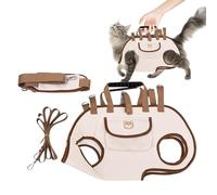 Porte-Chien,Sac Porte Chien Et Harnais pour Chiot - Sac De Transport pour Animaux avec Sangle D Épaule Respirant Imperméable pour Chat Chaton en Extérieur Randonnée Camping